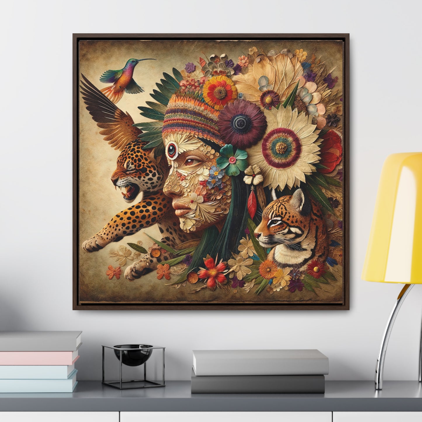 Medicine Woman and Jaguar Spirit-Matte Canvas Wrap