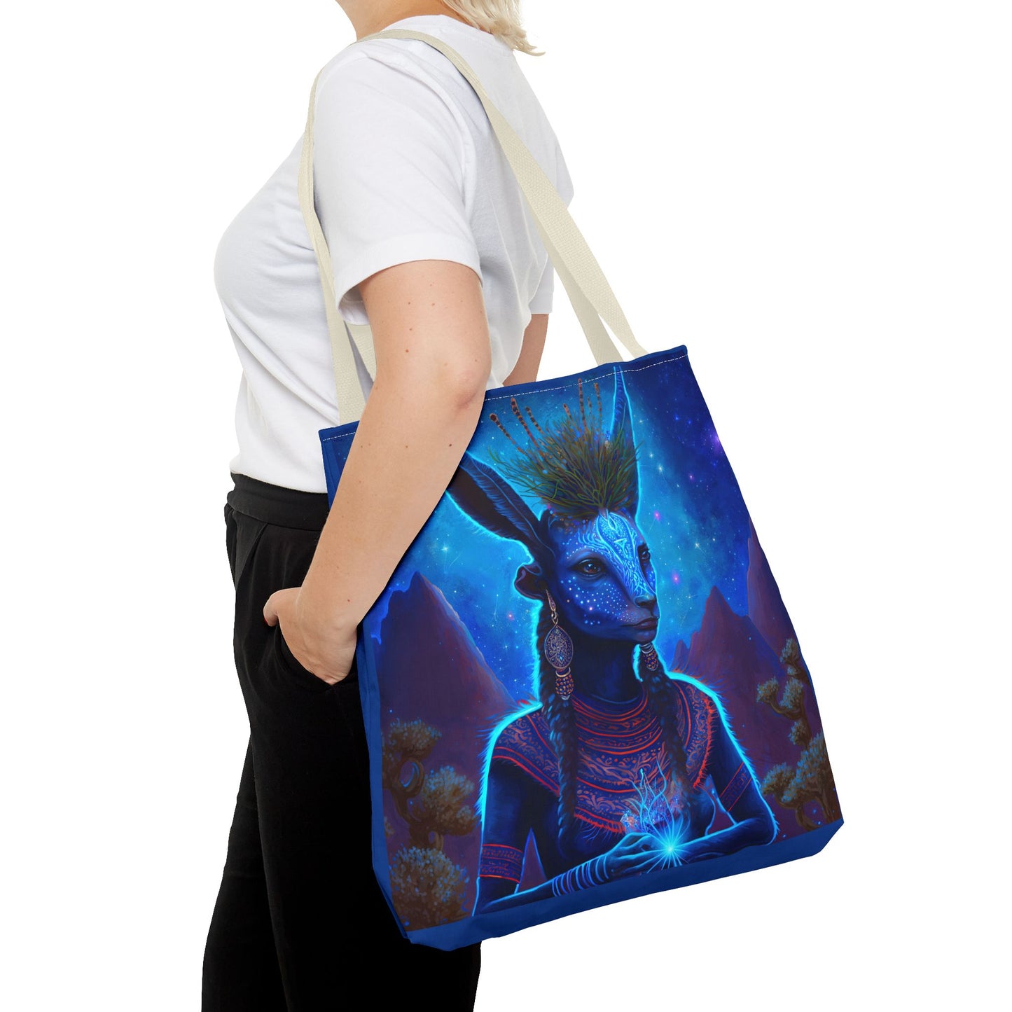 Sacred Blue Deer-Spirit Tote Bag