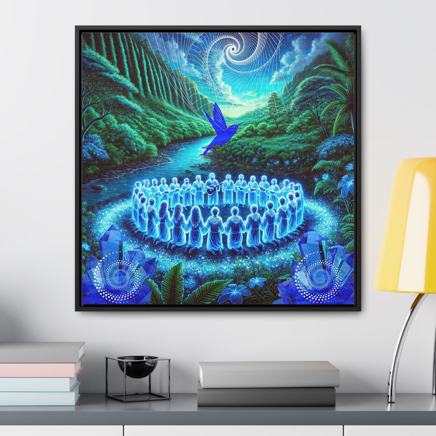 The Song of the Blue Hummingbird-Canvas Wrap