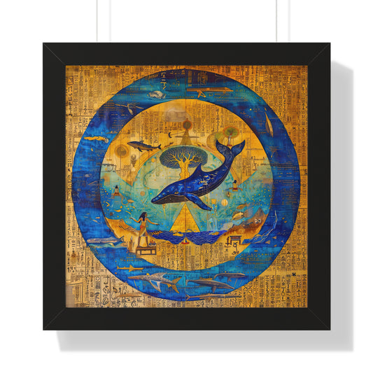 Star Whale and Tree of Life - Framed Horizontal Print