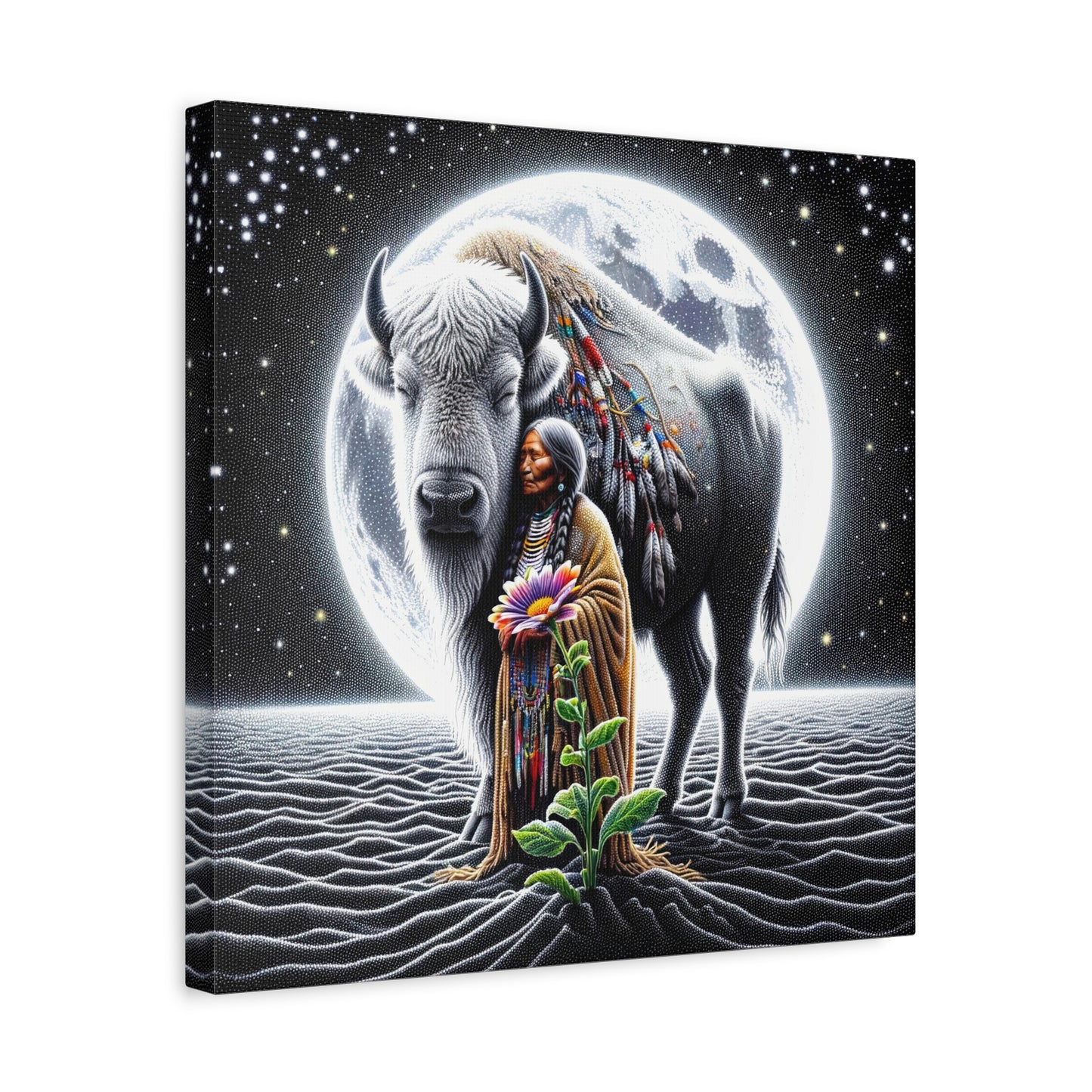 White Buffalo Calf Woman - Stretched Matte Canvas