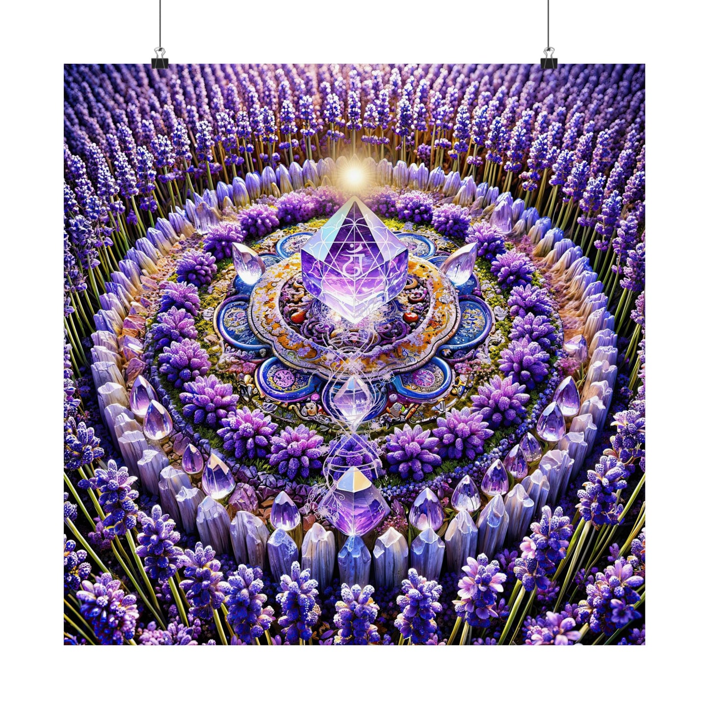 Violet Flame and Lavender Mandala-High Quality Museum Grade Print