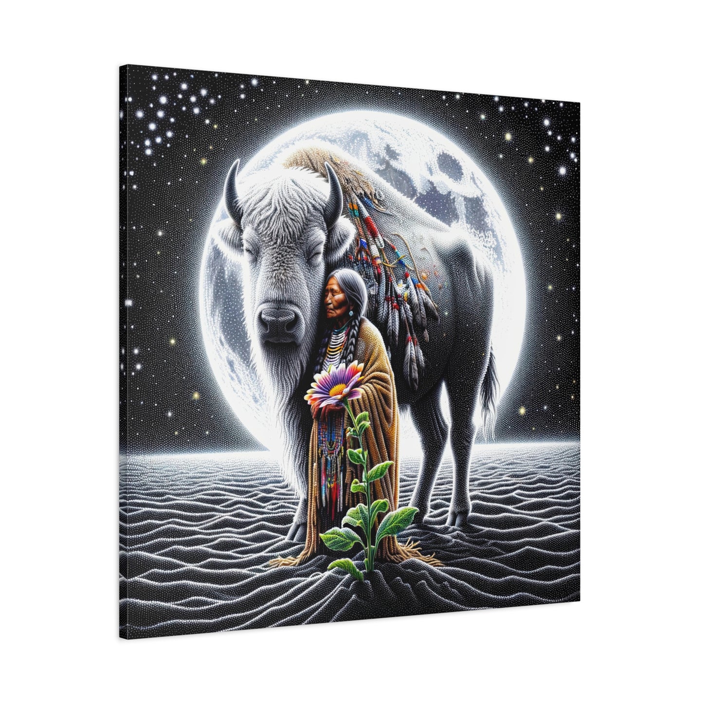 White Buffalo Calf Woman - Stretched Matte Canvas