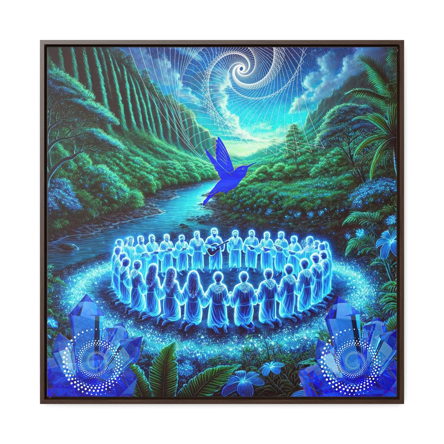 The Song of the Blue Hummingbird-Canvas Wrap