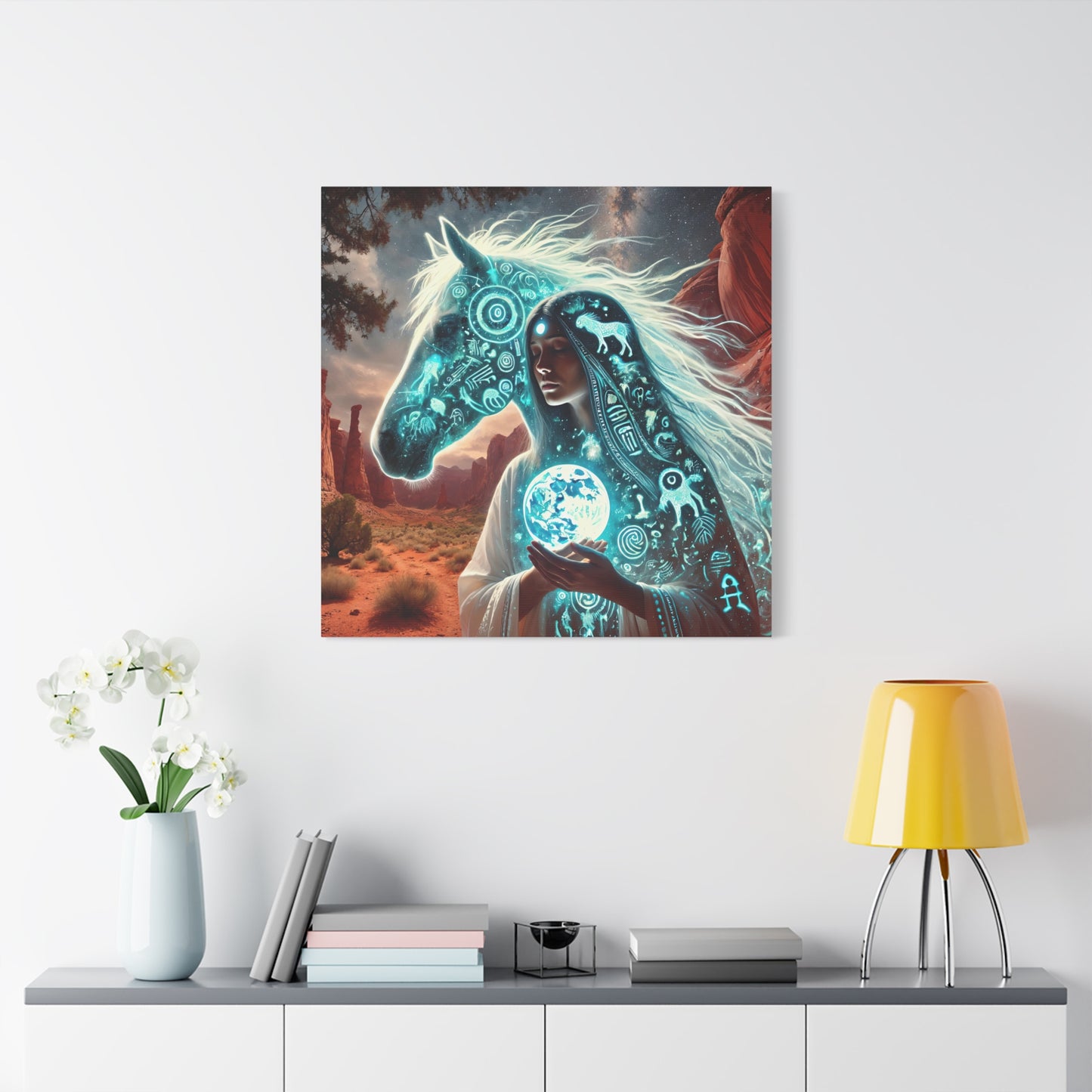 Caballo de estrella sagrada - Arte de pared en lienzo mate