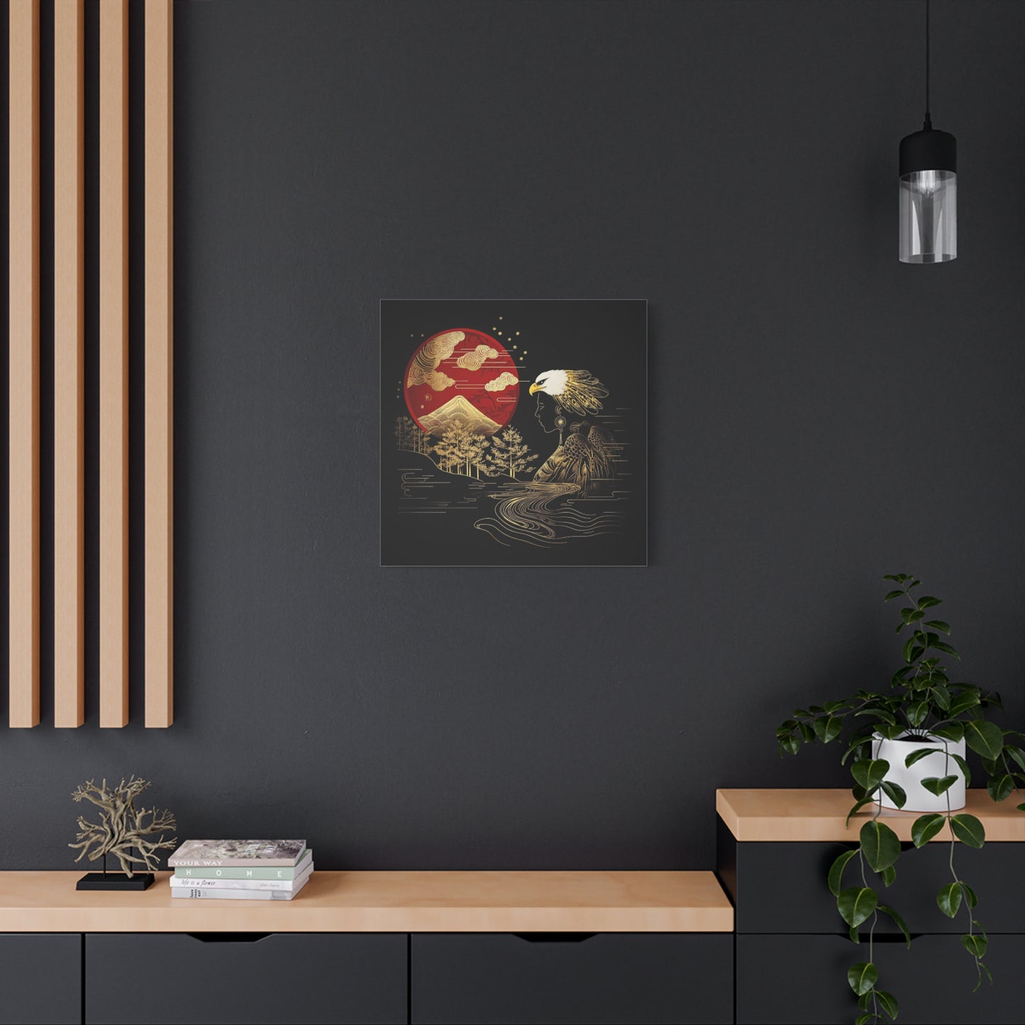 Golden Eagle and Sun-Streched Matte Canvas Art