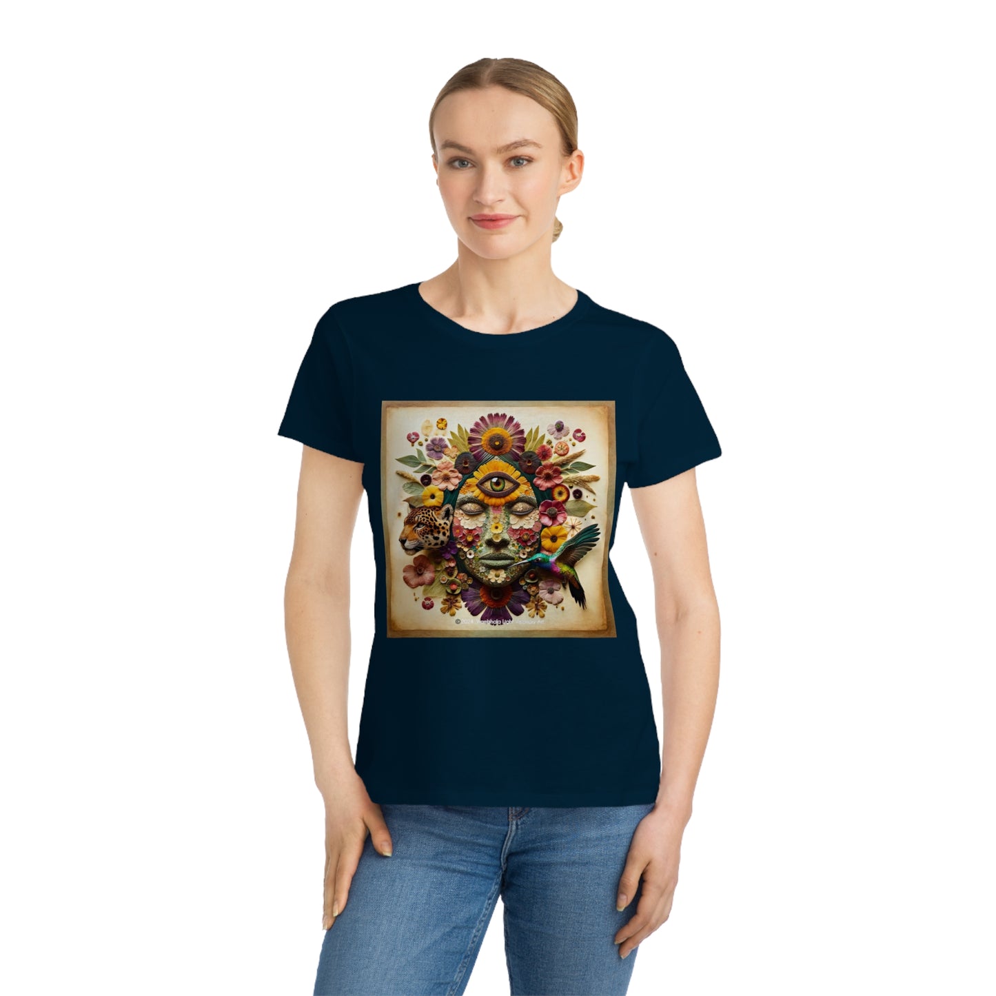 Medicine Woman, Jaguar & Hummingbird Spirit- Women's Organic T-Shirt