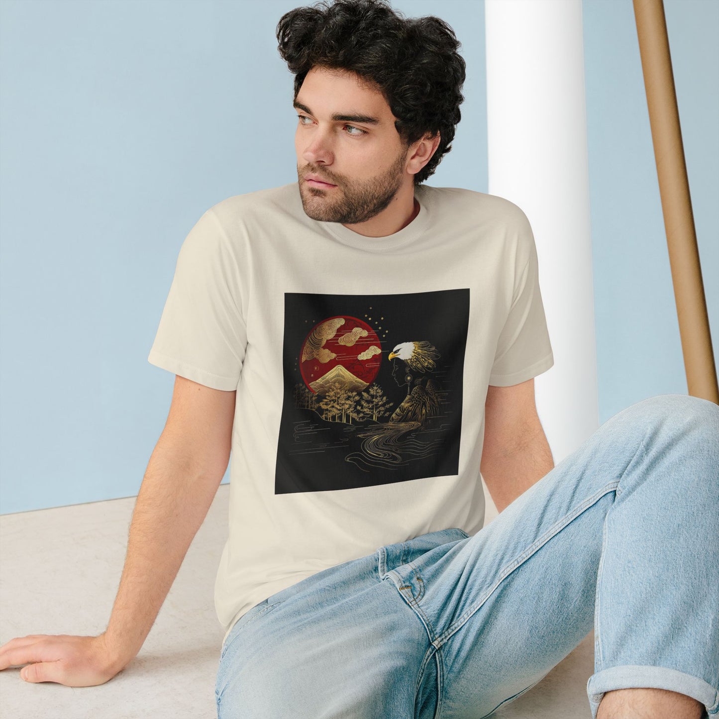 The Golden Eagle& Sun-Unisex 100% Organic Cotton T-Shirt