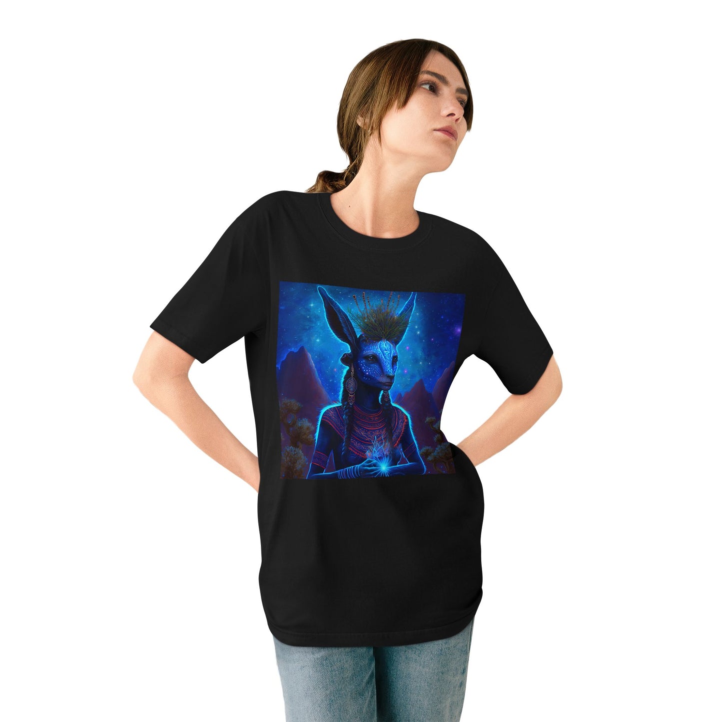 Sacred Blue Deer- 100% Organic Cotton T- Shitrs
