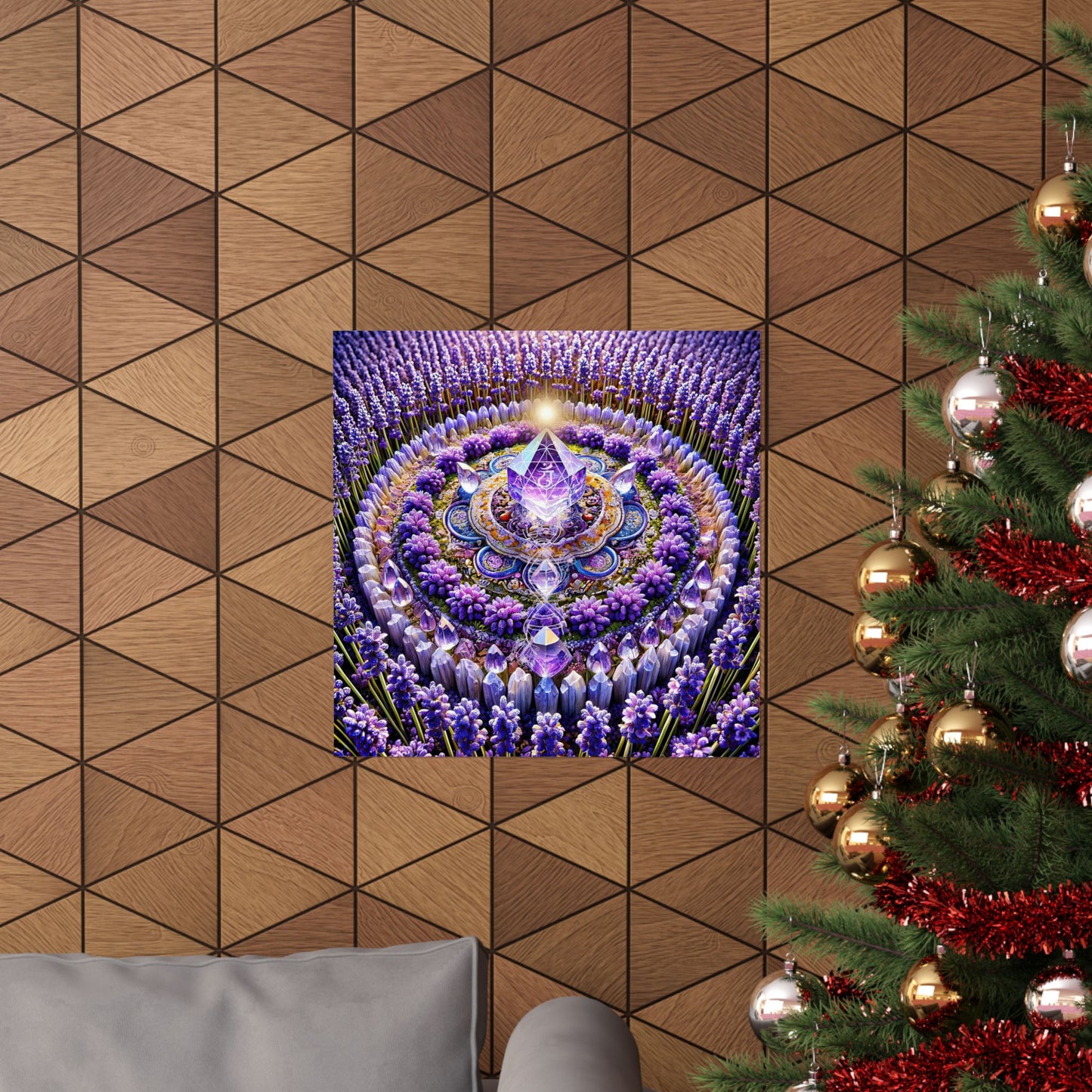 Violet Flame and Lavender Mandala-High Quality Museum Grade Print