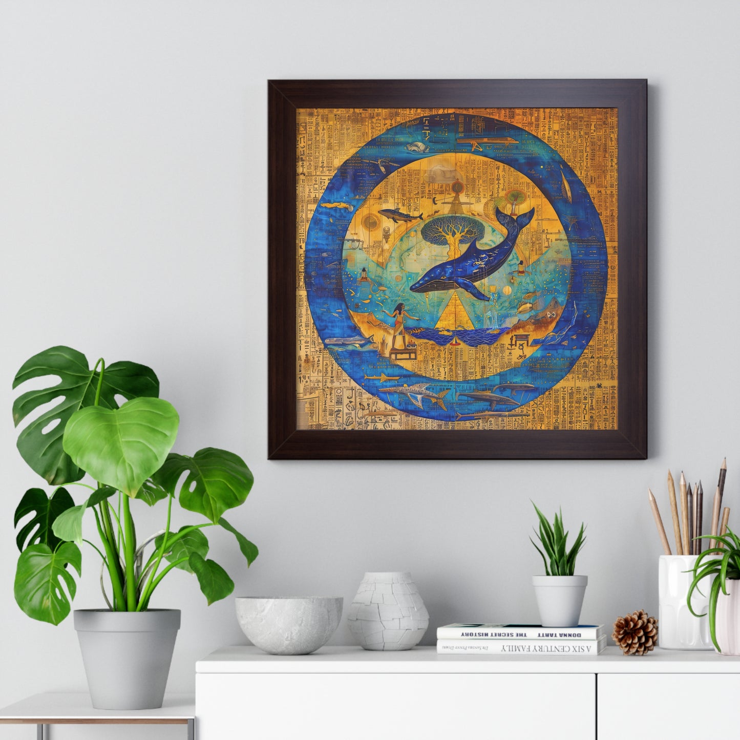 Star Whale and Tree of Life - Museum Grade Framed Print