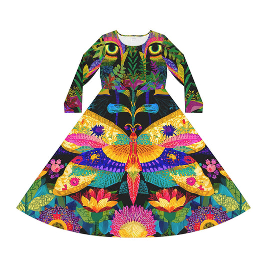 Jungle Medicine-Women's Long Sleeve Dance Dress