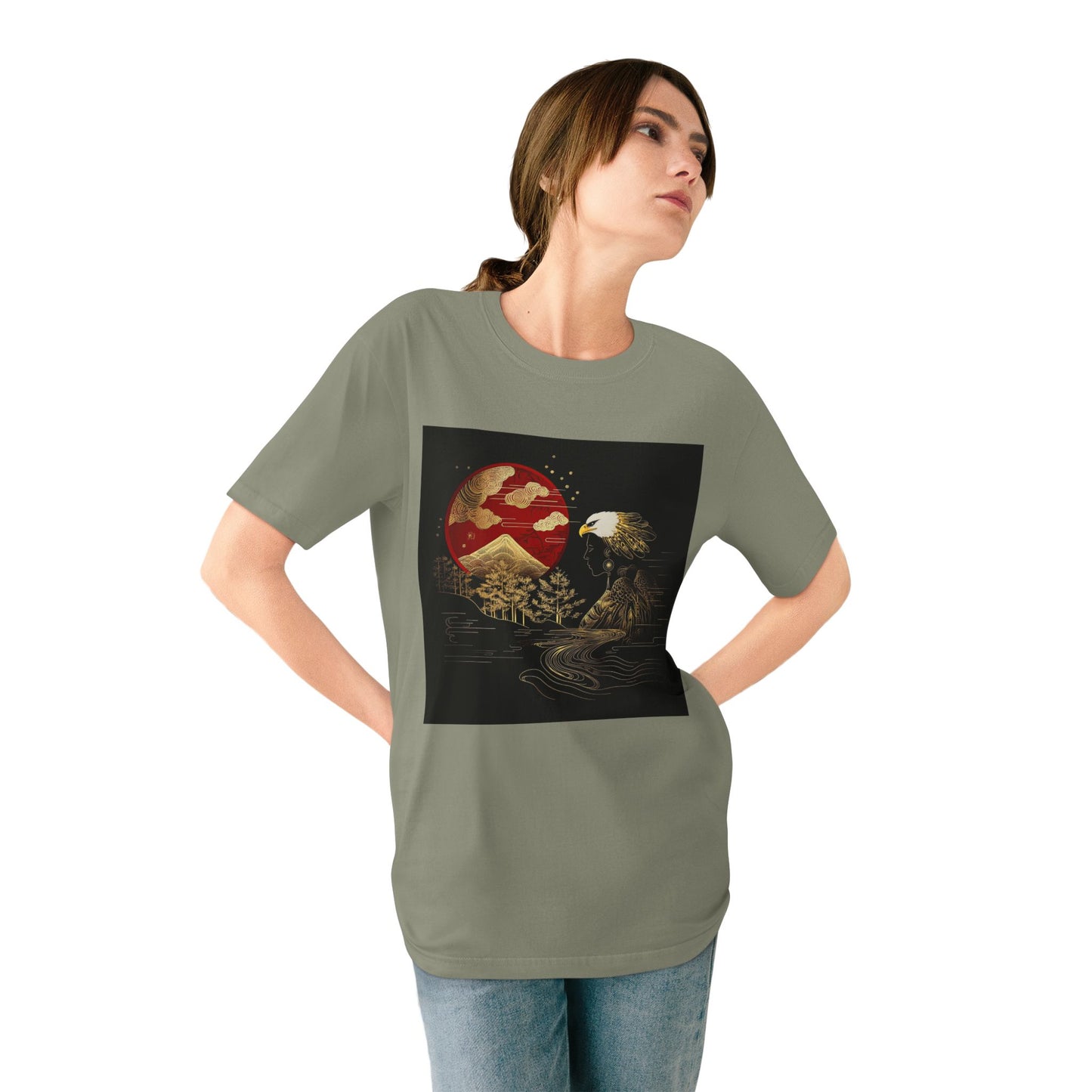 The Golden Eagle& Sun-Unisex 100% Organic Cotton T-Shirt