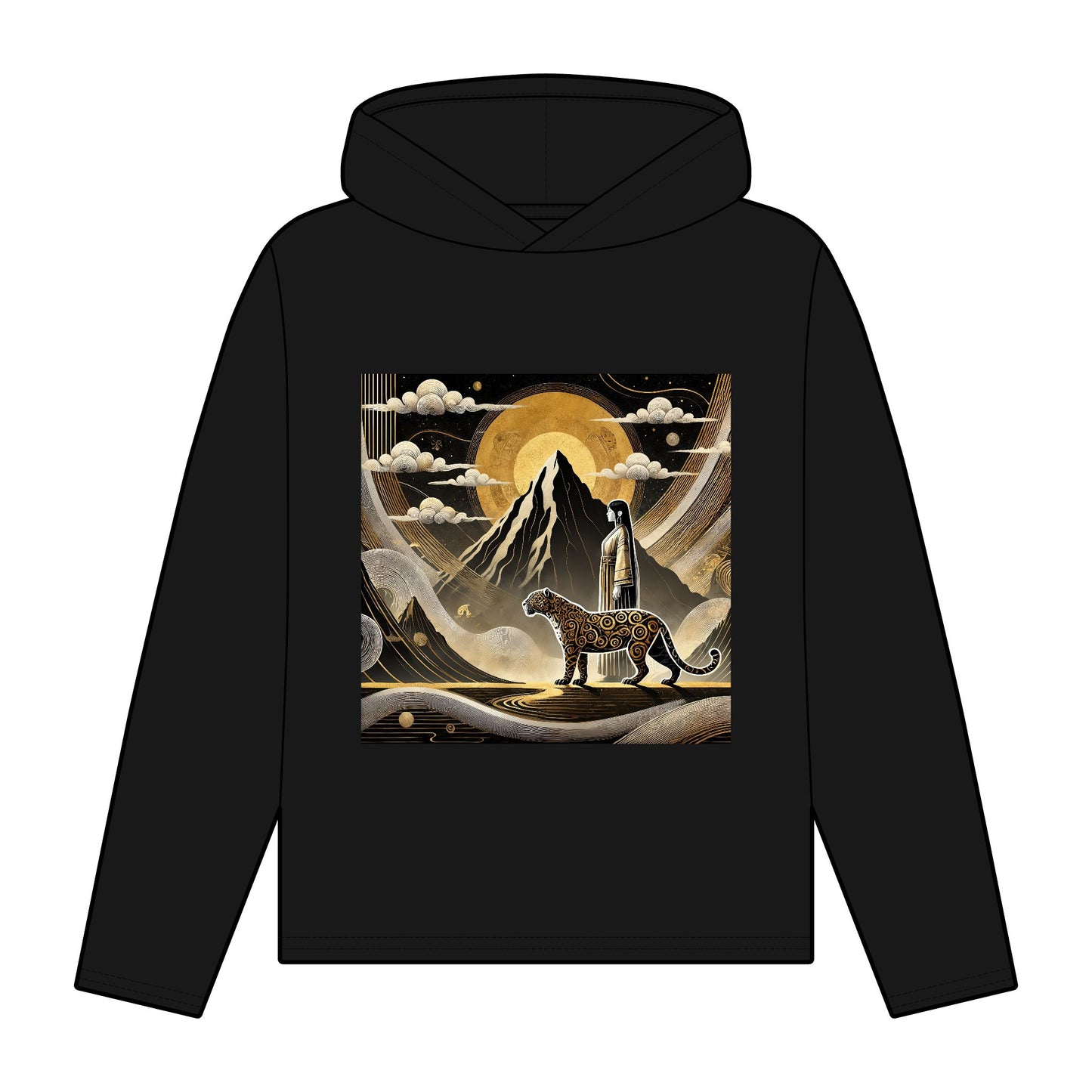 Golden Dream& Jaguar Path-Women's 100% Organic Cotton Relaxed Fit Hoodie