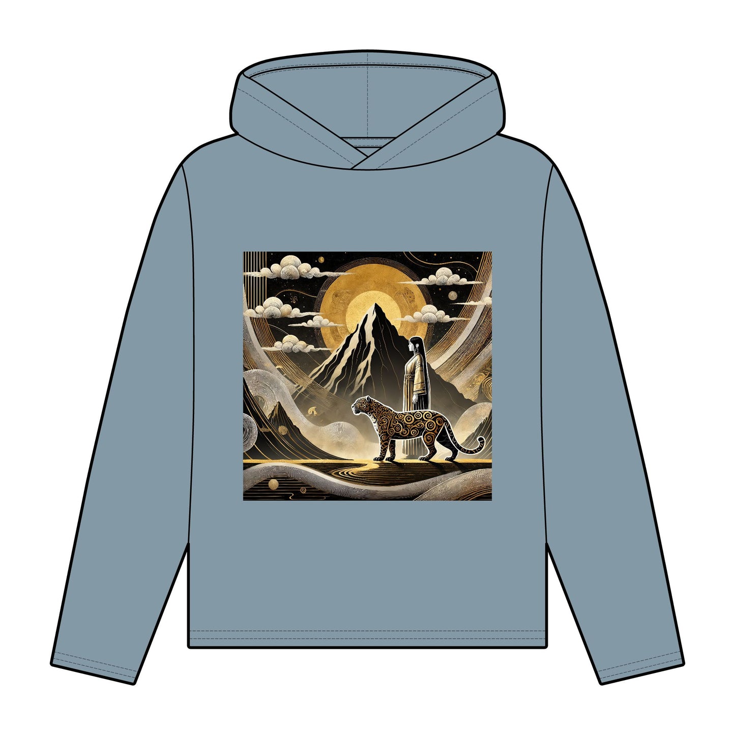 Golden Dream& Jaguar Path-Women's 100% Organic Cotton Relaxed Fit Hoodie