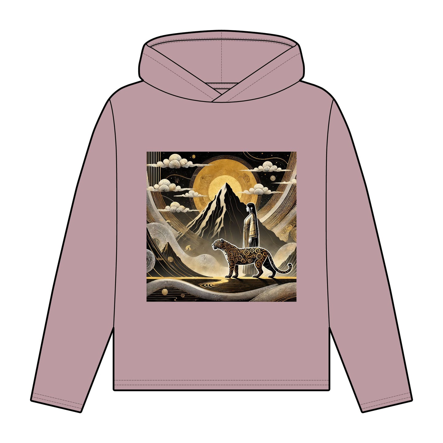 Golden Dream& Jaguar Path-Women's 100% Organic Cotton Relaxed Fit Hoodie