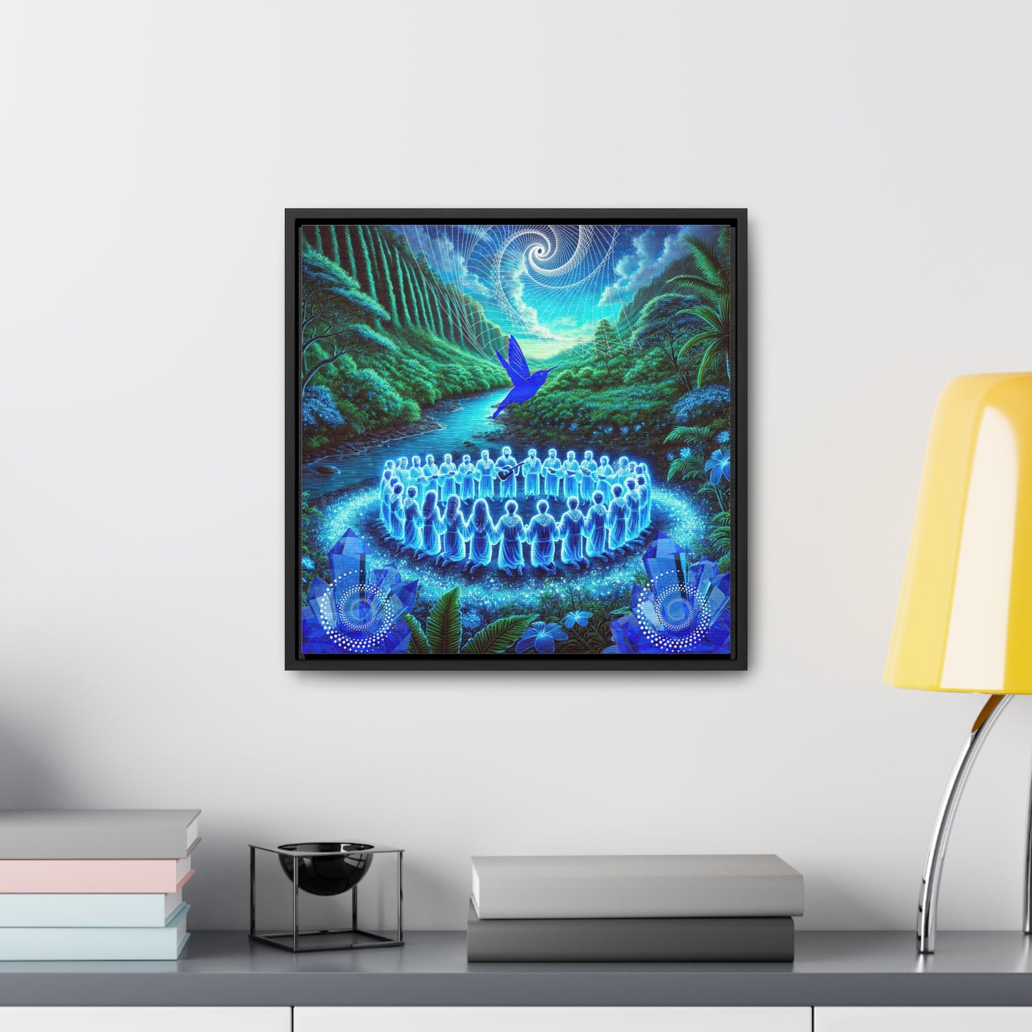 The Song of the Blue Hummingbird-Canvas Wrap