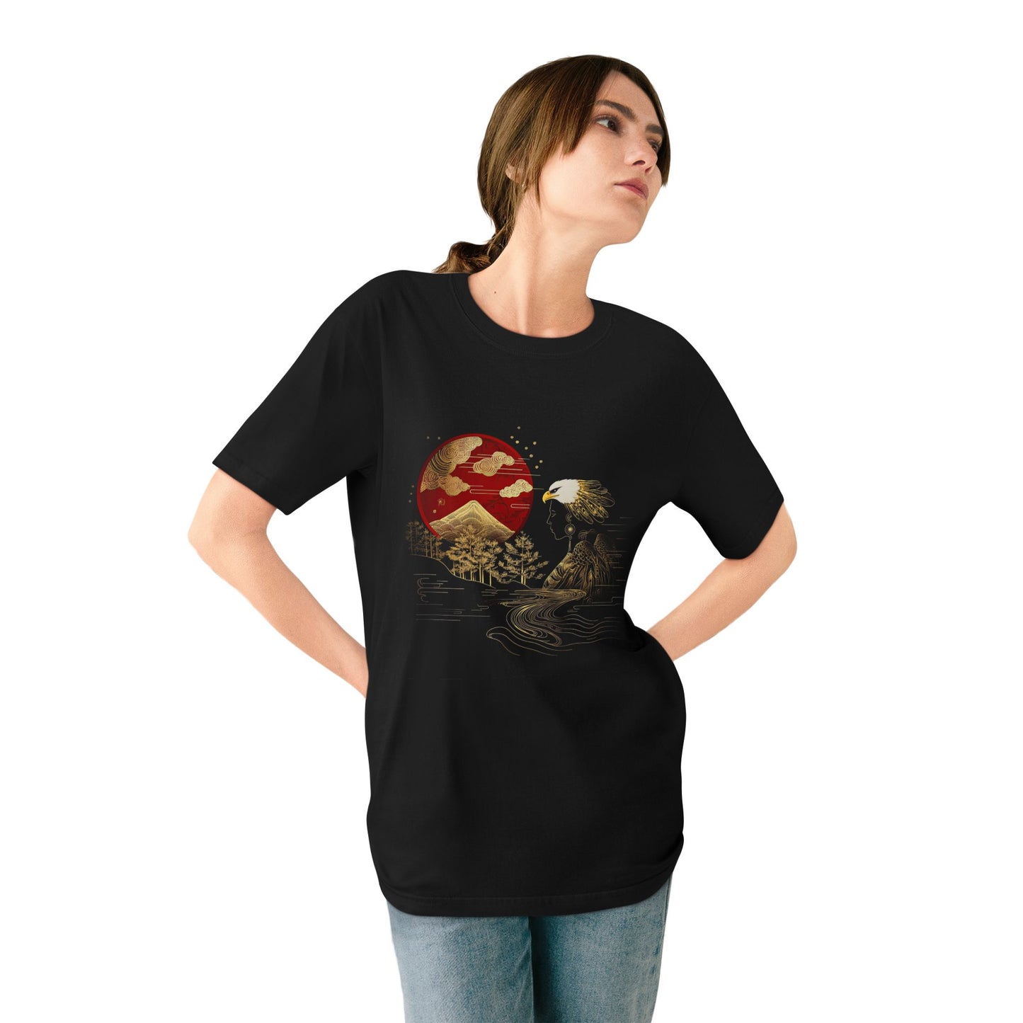 The Golden Eagle& Sun-Unisex 100% Organic Cotton T-Shirt