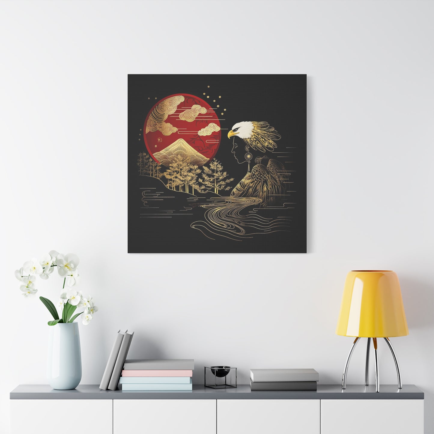 Golden Eagle and Sun-Streched Matte Canvas Art